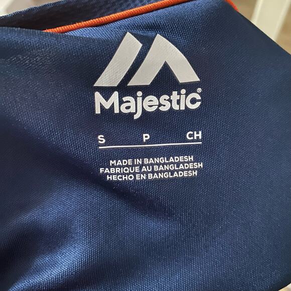 Majestic Houston Astros MLB Baseball Pullover V-Neck Jersey Shirt Small Navy NWT - Picture 3 of 3
